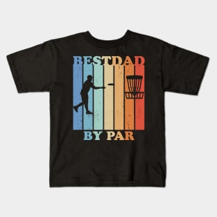 Best Dad By Par Vintage Father's Day Disc Golf Kids T-Shirt